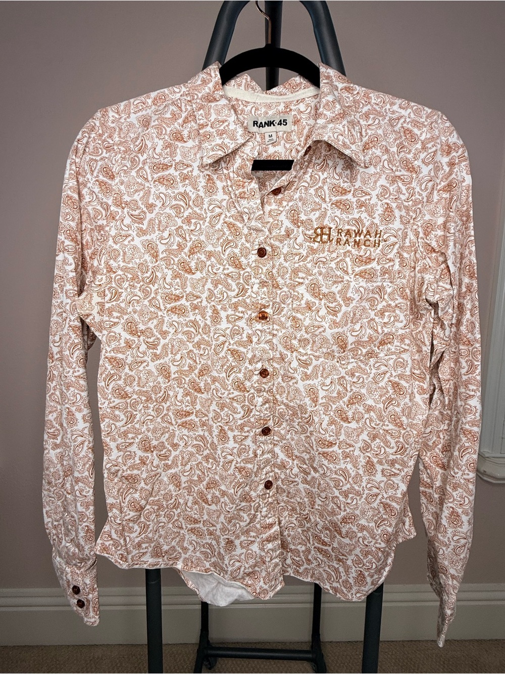 Rank 45 Women’s Medium Rawah Ranch Paisley Western Button-Up Shirt